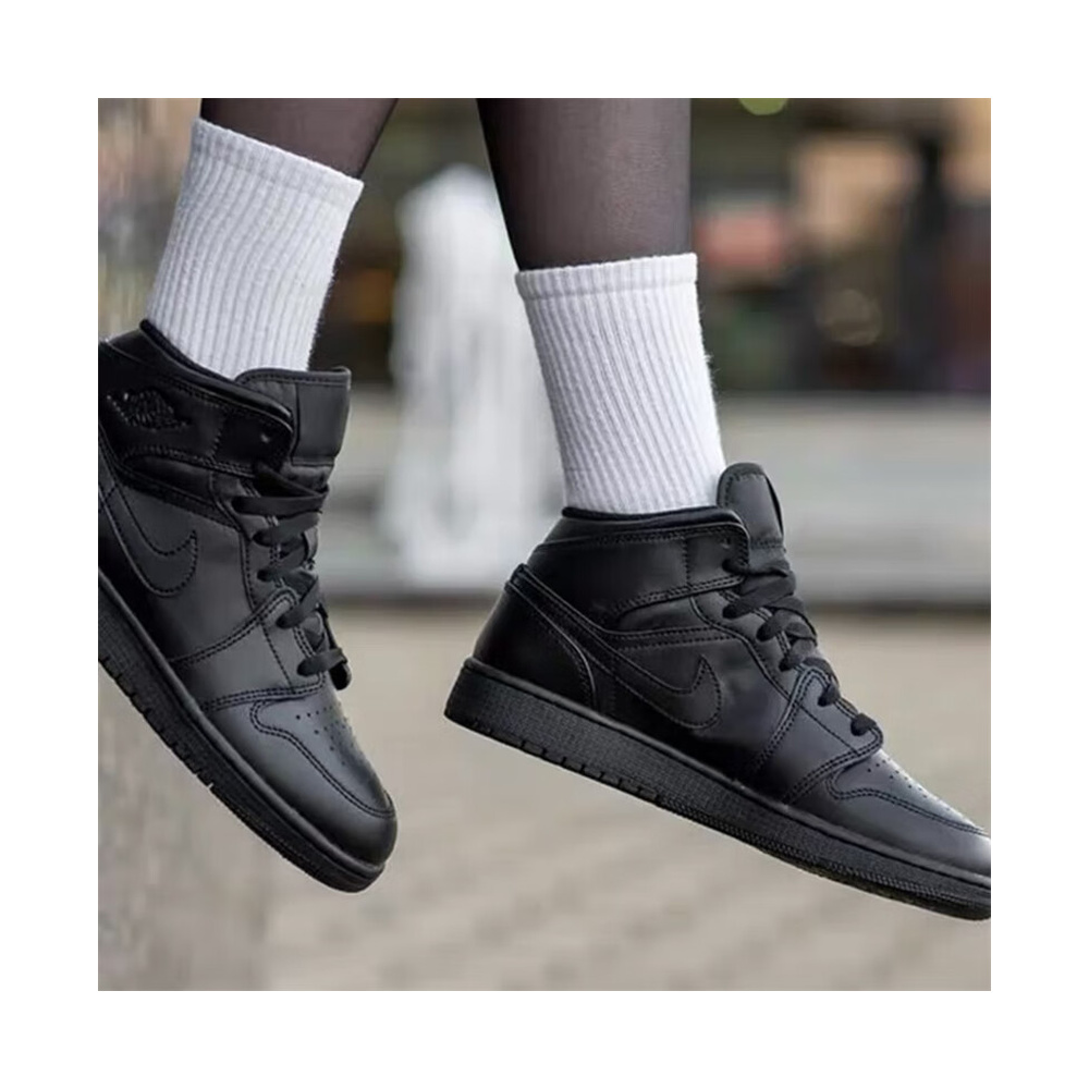 Air Jordan 1 Mid 'Black' Унисекс