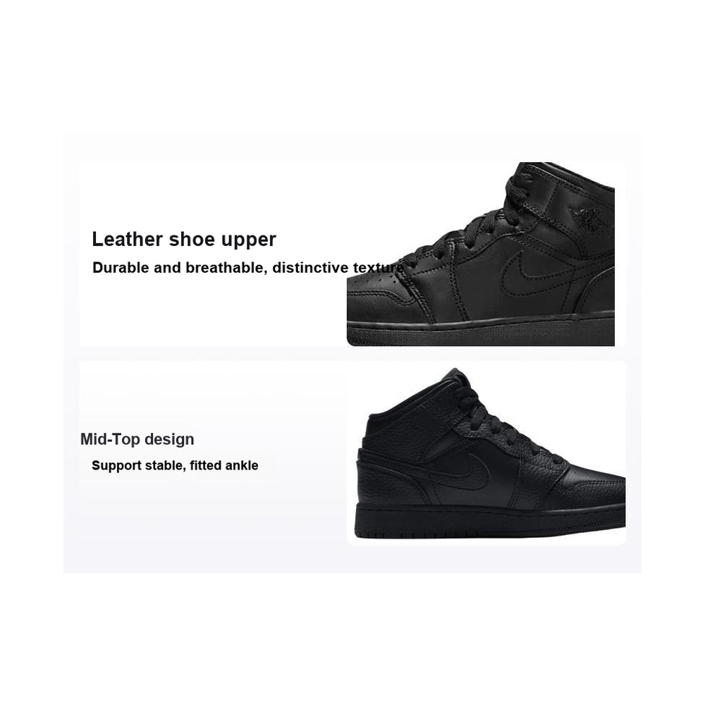 Air Jordan 1 Mid 'Black' Унисекс