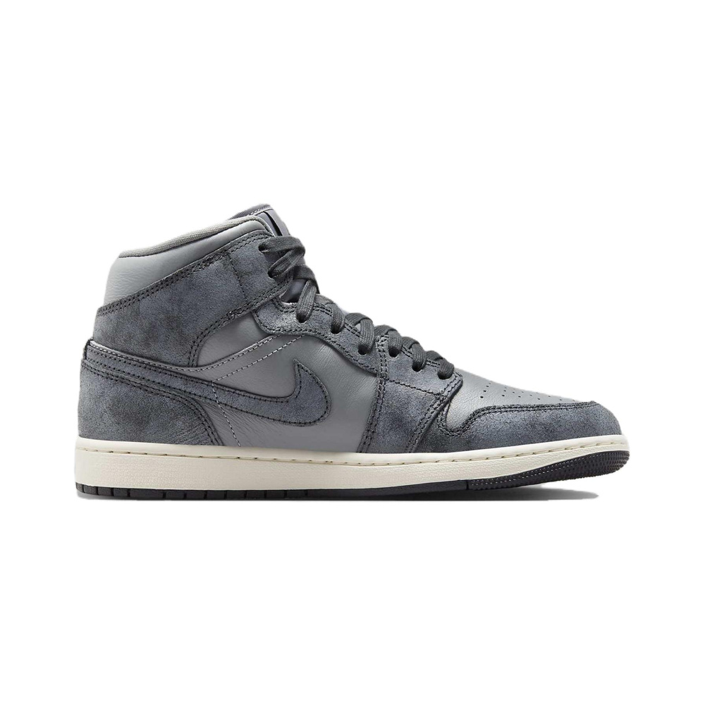Air Jordan 1 Mid 'Black / Dark Smoke Grey' Женские