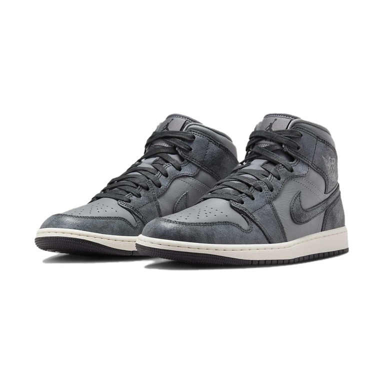 Air Jordan 1 Mid 'Black / Dark Smoke Grey' Женские