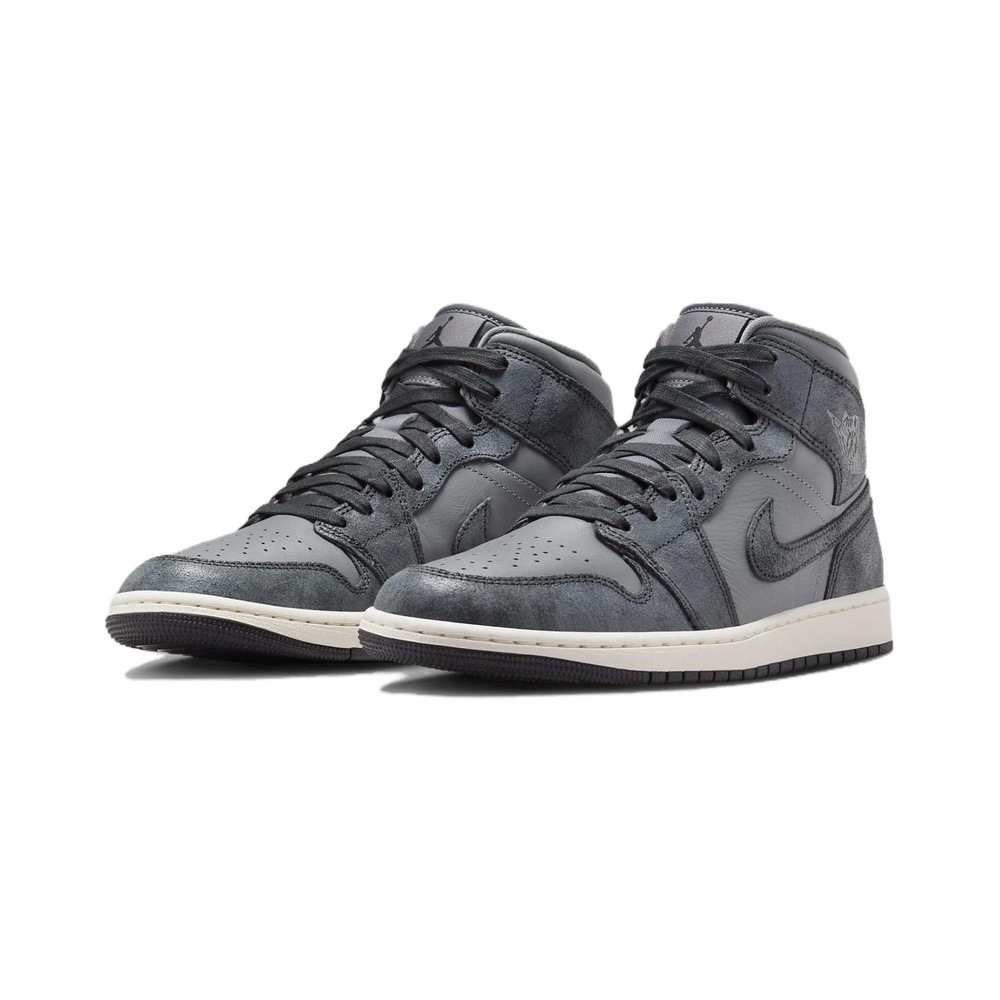 Air Jordan 1 Mid 'Black / Dark Smoke Grey' Женские