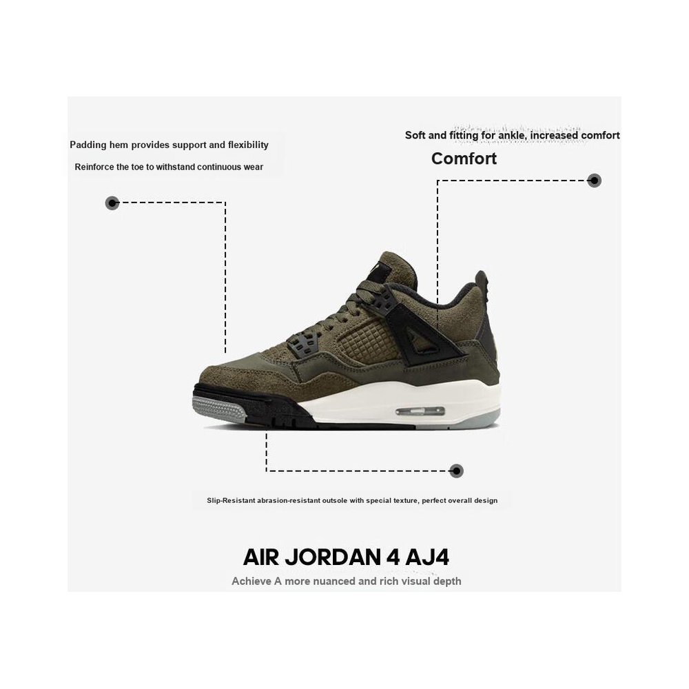 Air Jordan 4 'Football Grey / Aluminum / White / Anthracite' Мужские