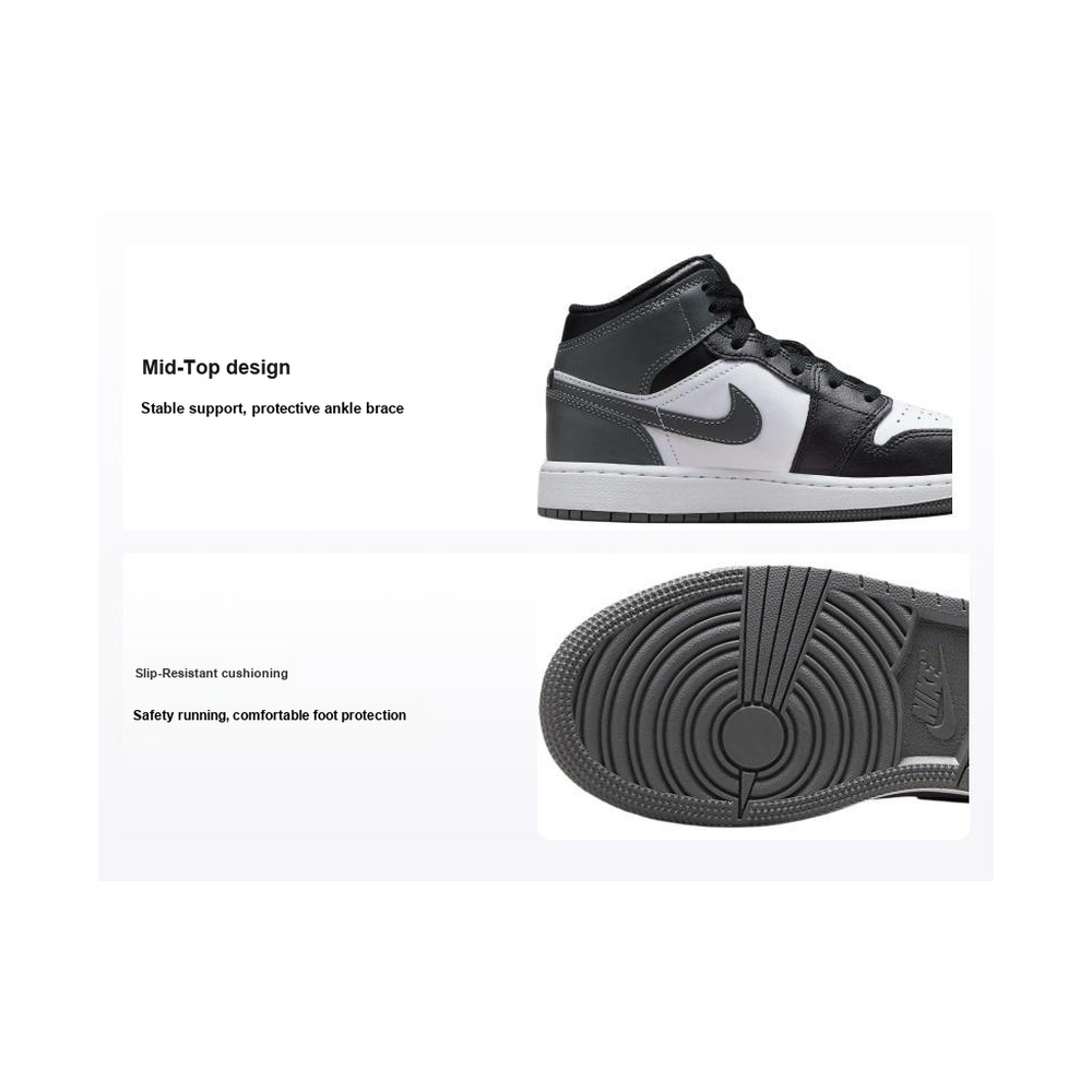 Air Jordan 1 Mid 'Black / Anthracite / Black' Унисекс