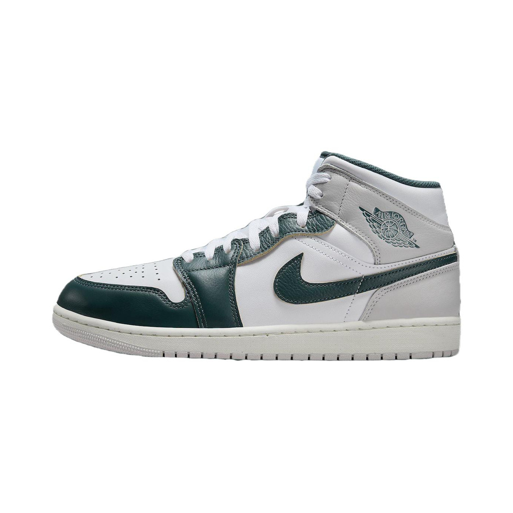 Air Jordan 1 Mid 'Off White / Barely Green / Malachite / Metallic Silver' Мужские