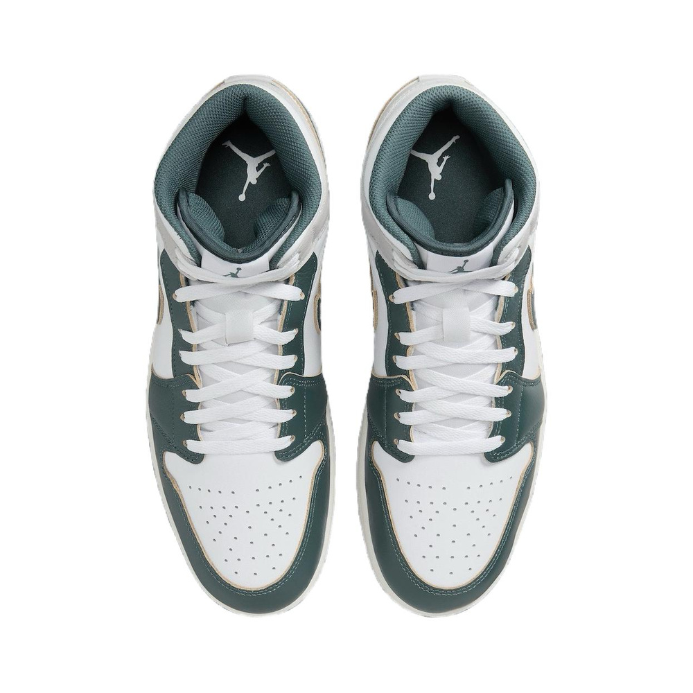 Air Jordan 1 Mid 'Off White / Barely Green / Malachite / Metallic Silver' Мужские