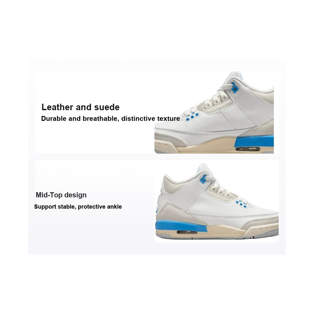 Air Jordan 3 'White / Sail / Phantom / Metallic Silver' Унисекс
