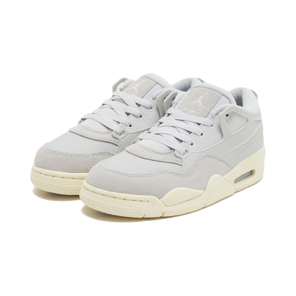 Air Jordan 4 'White / Black / Bleached Lilac / Metallic Silver' Женские