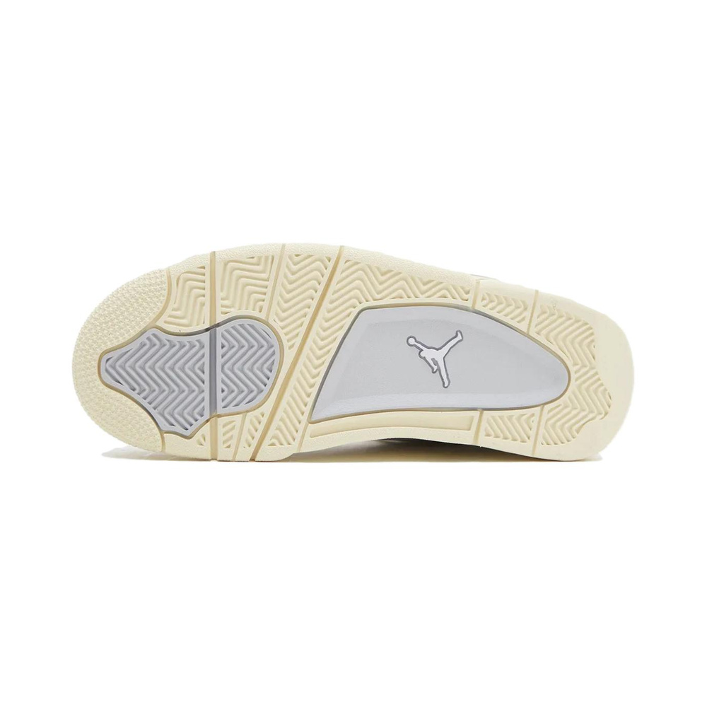 Air Jordan 4 'White / Black / Bleached Lilac / Metallic Silver' Женские