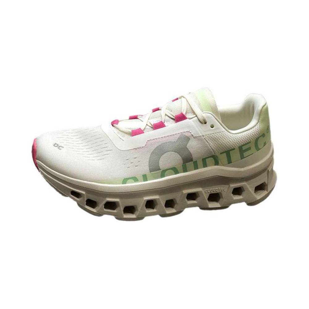 On Cloudmonster 'White | Lime Green' Женские
