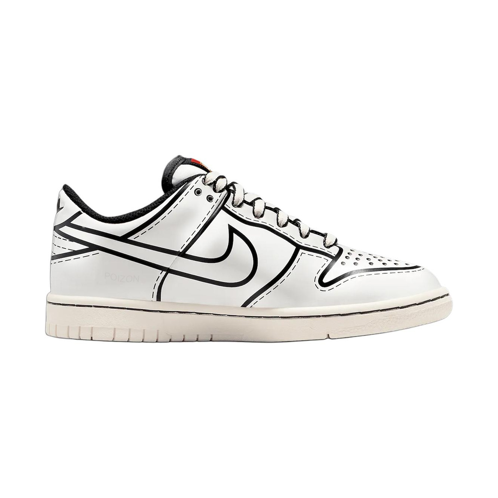Nike Dunk Low 'Sail / Black / Rush Red / Sail' Унисекс