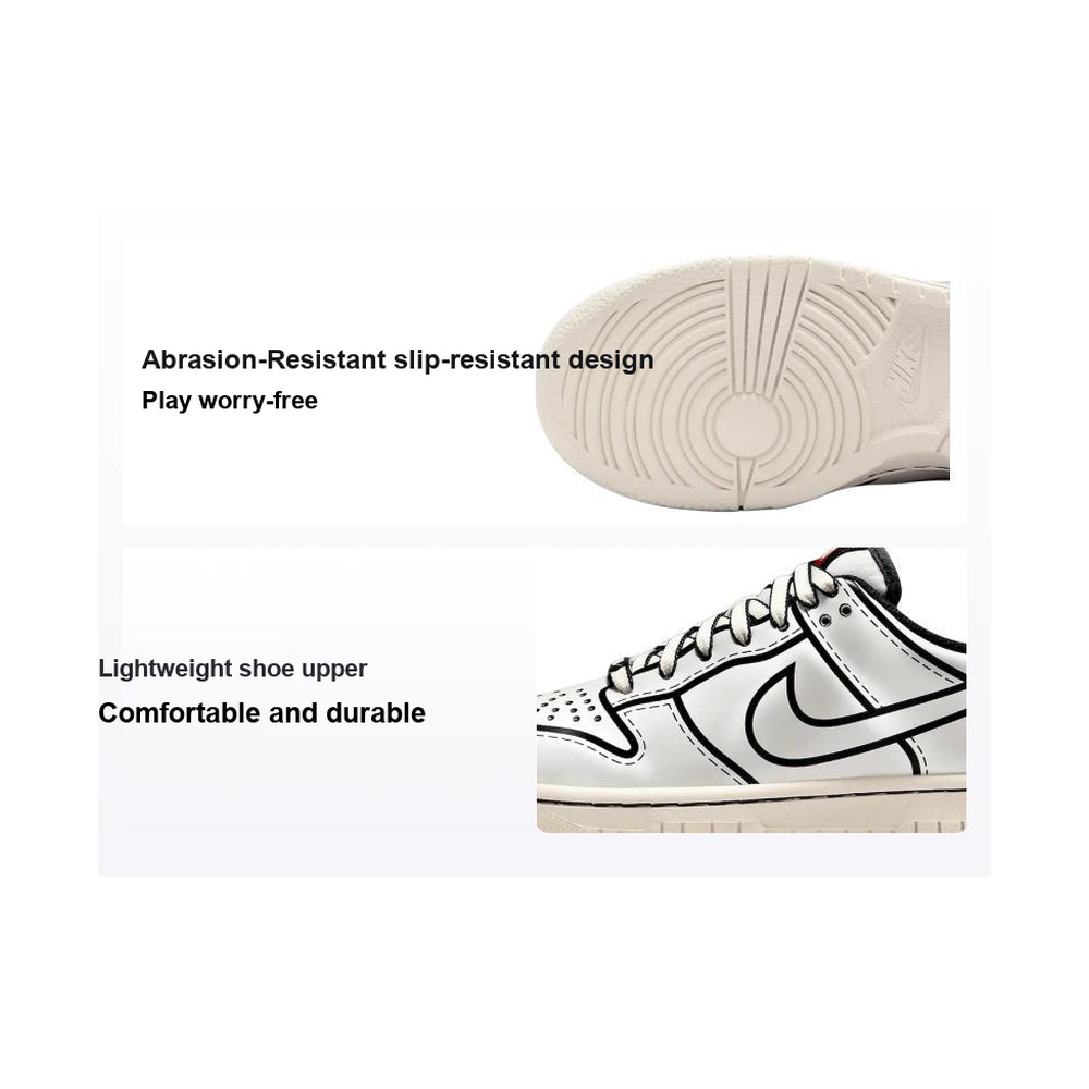 Nike Dunk Low 'Sail / Black / Rush Red / Sail' Унисекс