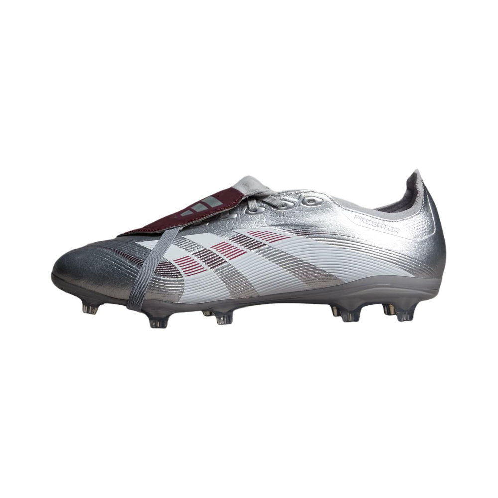 Metallic Silver / Burgundy Red