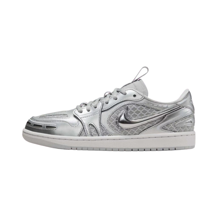 Nike Jordan 1 Low 'Neutral Grey / White / Pewter Grey / Metallic Silver' Женские