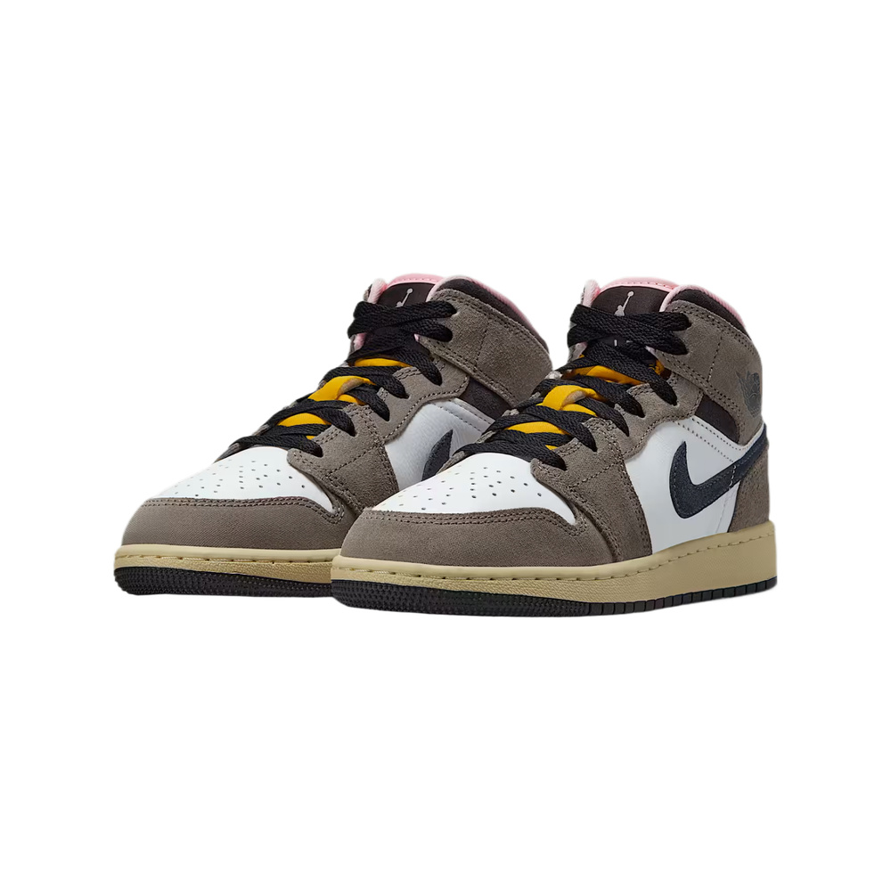 Air Jordan 1 'White / Black / Laser Crimson / Metallic Silver' Унисекс