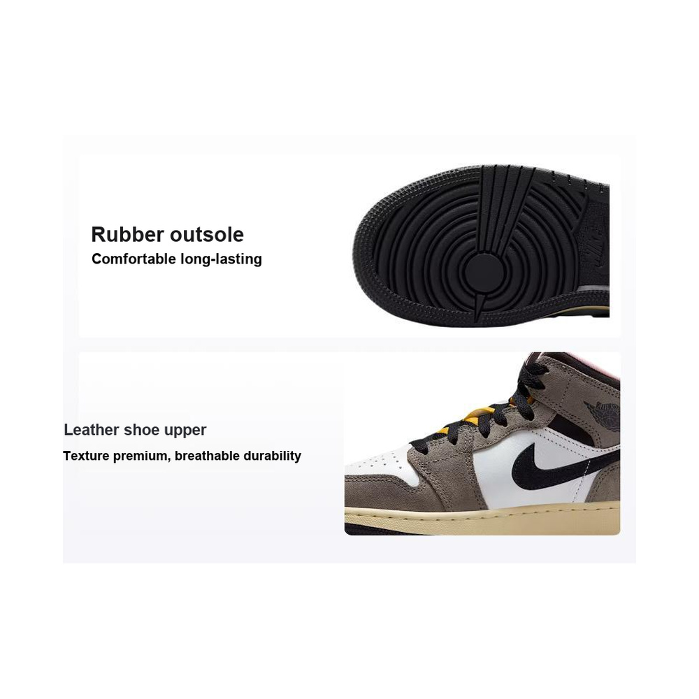 Air Jordan 1 'White / Black / Laser Crimson / Metallic Silver' Унисекс