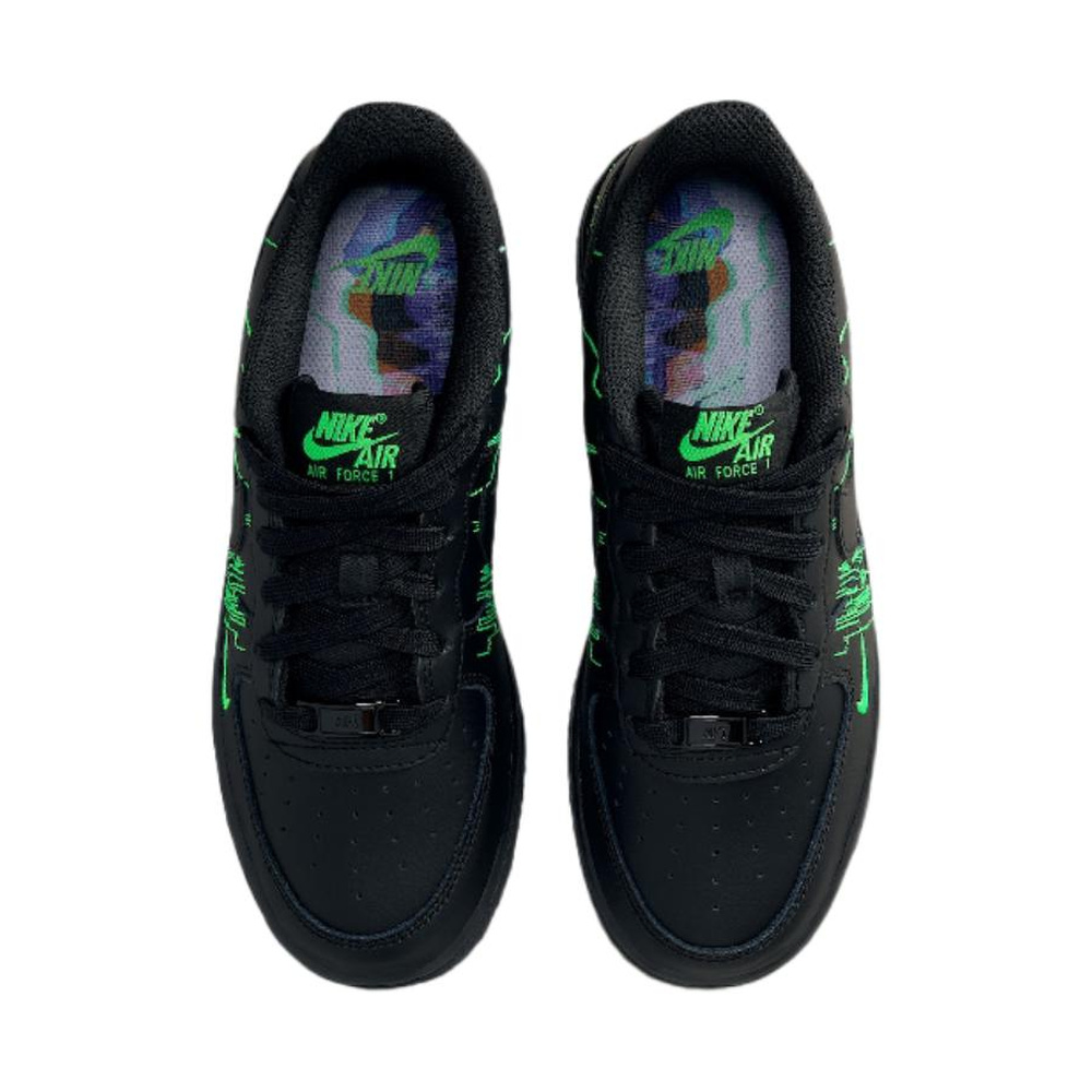 Nike Air Force 1 'Black / Green Strike / Vivid Purple / Black' Унисекс
