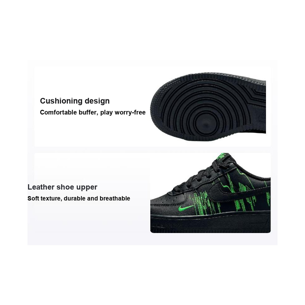 Nike Air Force 1 'Black / Green Strike / Vivid Purple / Black' Унисекс