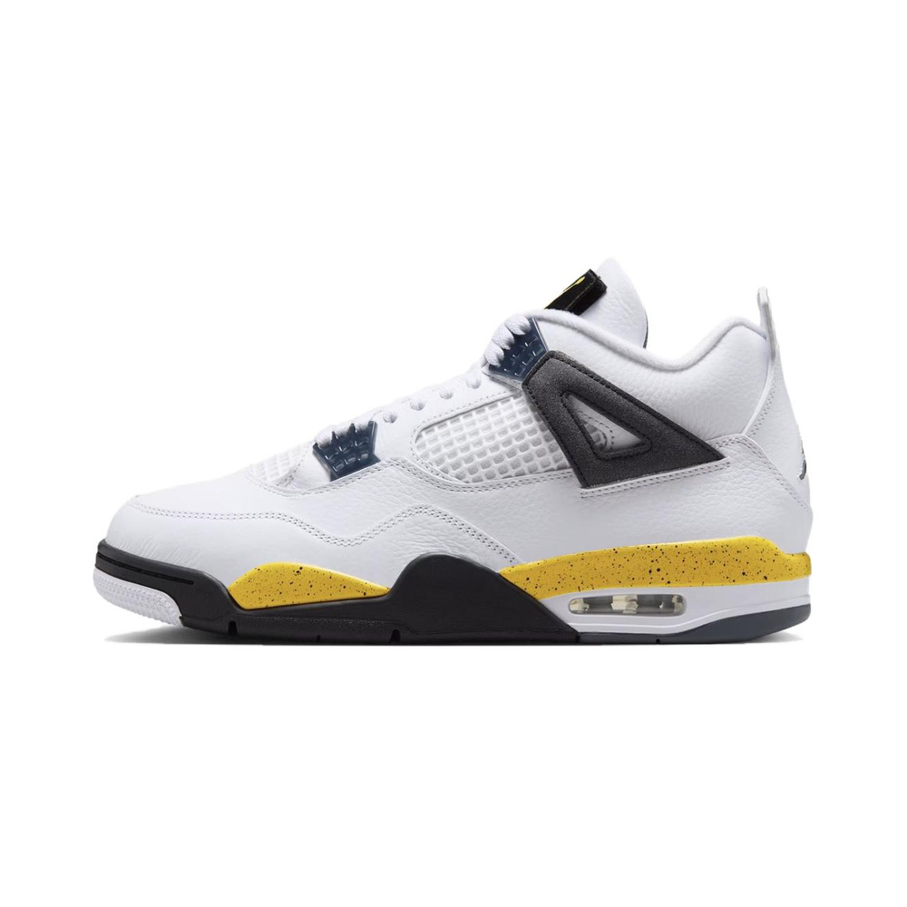 Jordan 4 Retro "Tour Yellow" Men's Shoes - White / Dark Blue Grey / Black / Tour Yellow