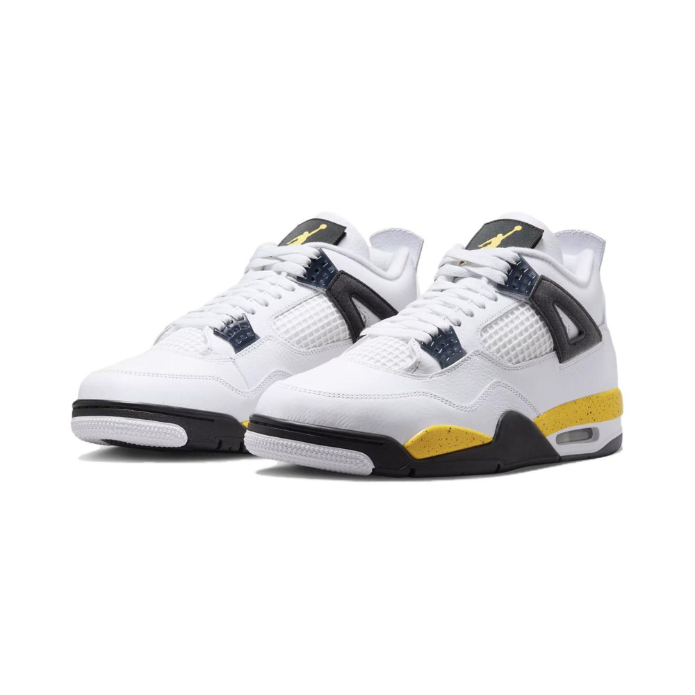 Air Jordan 4 'Jordan 4 Retro "Tour Yellow" Men's Shoes - White / Dark Blue Grey / Black / Tour Yellow' Мужские