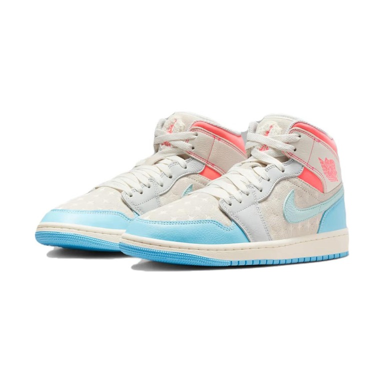 Air Jordan 1 Mid 'Light Khaki / White' Женские