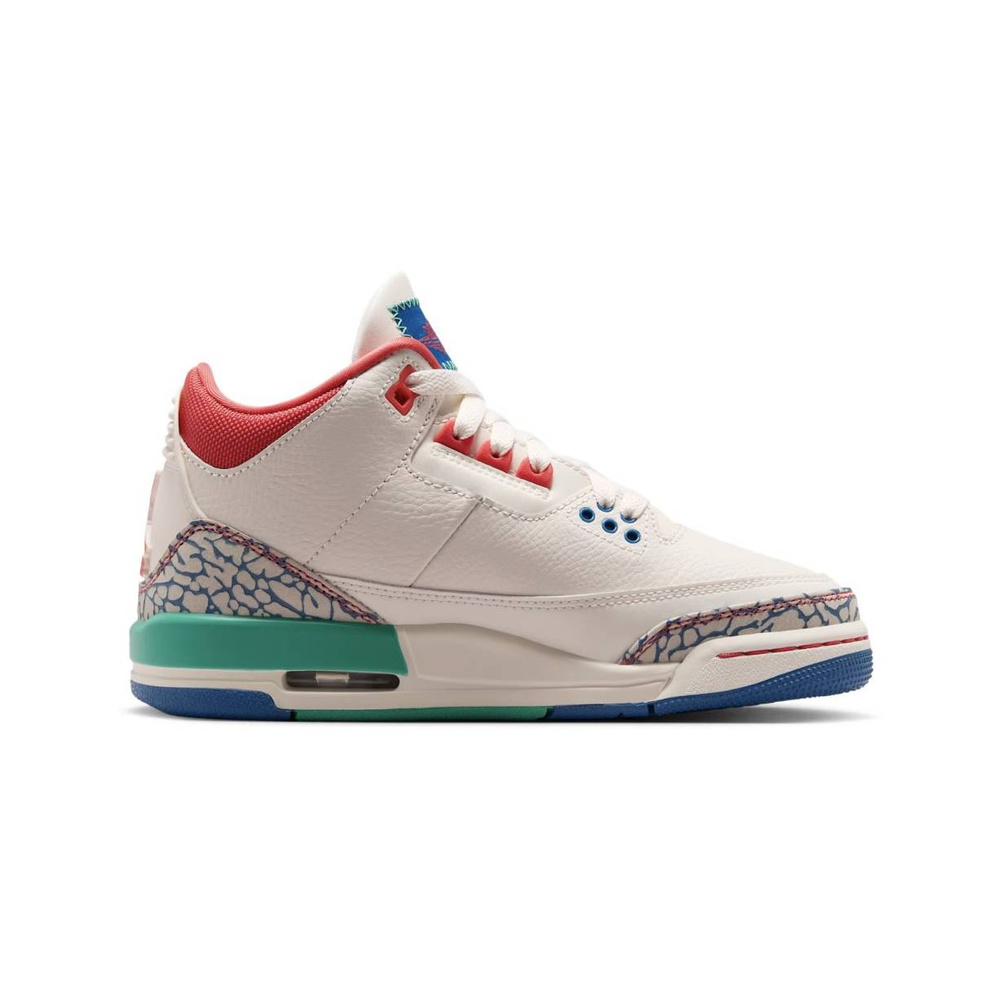 Air Jordan 3 'Jordan 3 Retro "Play Your Way" Big Kids' Shoes - Chalk / True Blue / Kinetic Green / Track Red' Унисекс