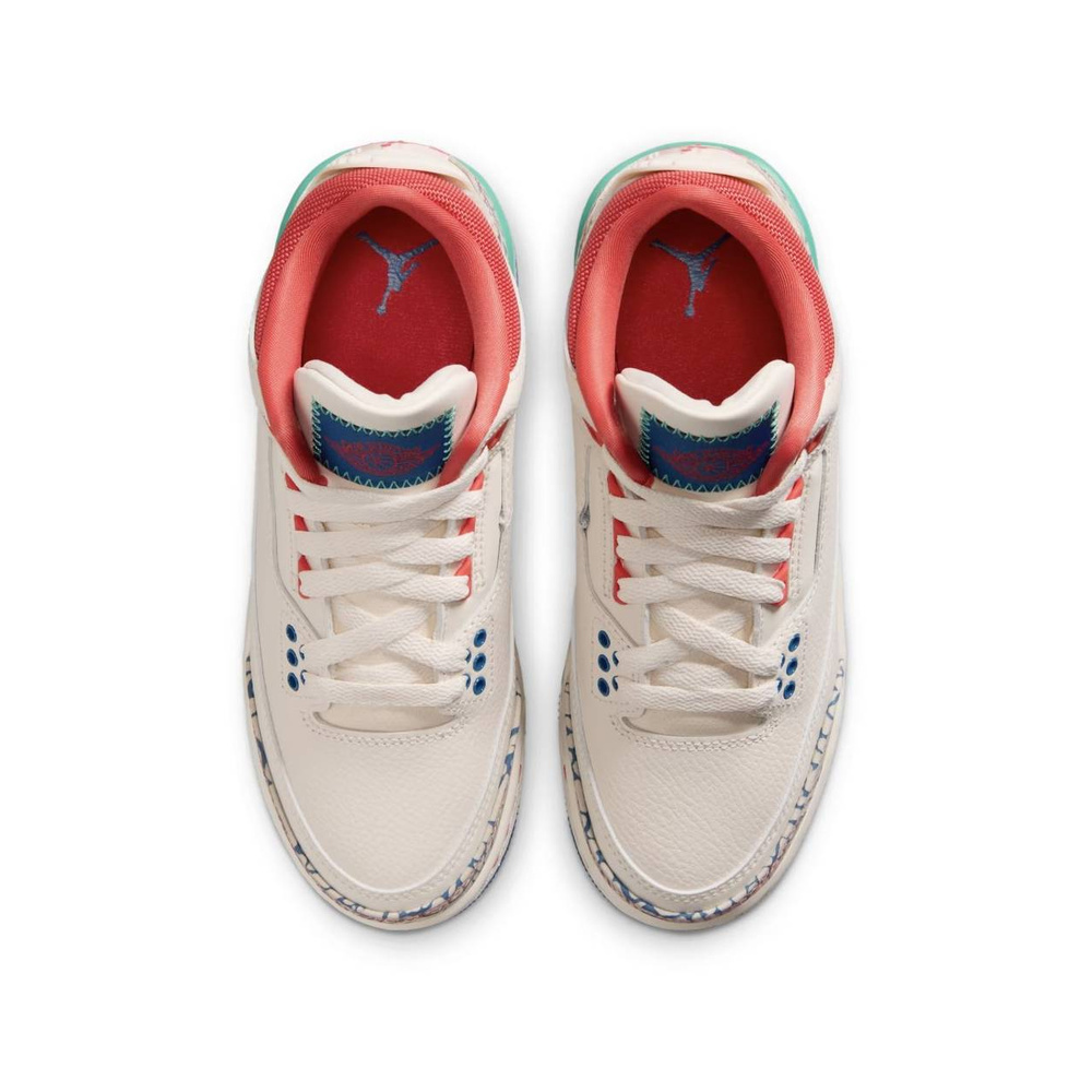 Air Jordan 3 'Jordan 3 Retro "Play Your Way" Big Kids' Shoes - Chalk / True Blue / Kinetic Green / Track Red' Унисекс