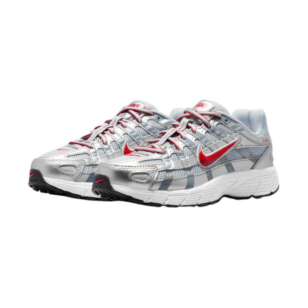 Nike P-6000 'Metallic Silver / Flat Silver / Cool Grey / Gym Red' Унисекс