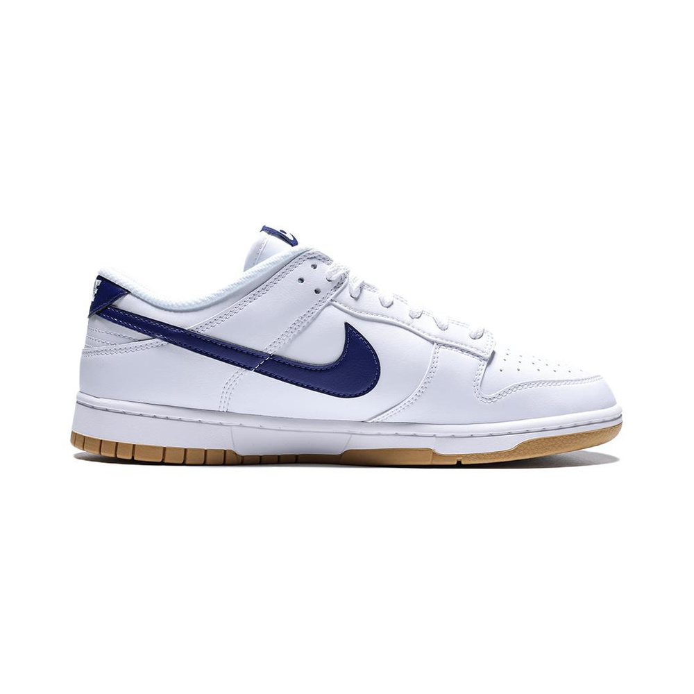 Nike Dunk Low 'White / Midnight Navy / Metallic Silver / White' Мужские