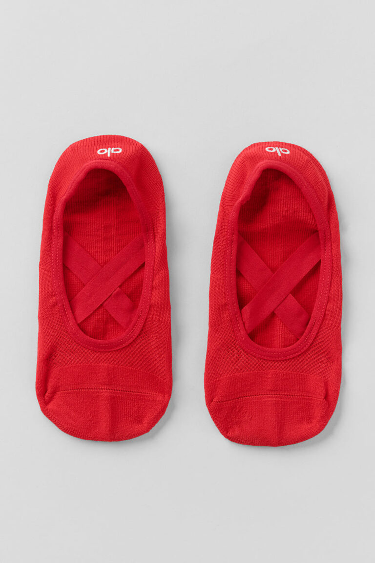 Носки Alo Yoga Women's Pivot Barre Sock «Bright Red» Женская