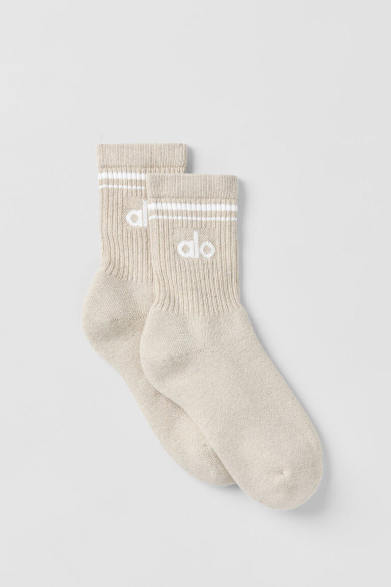 Носки Alo Yoga Unisex Half-Crew Throwback Sock «Oatmeal Heather» Унисекс