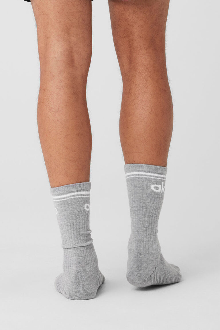 Носки Alo Yoga Unisex Throwback Sock «Athletic Grey» Унисекс