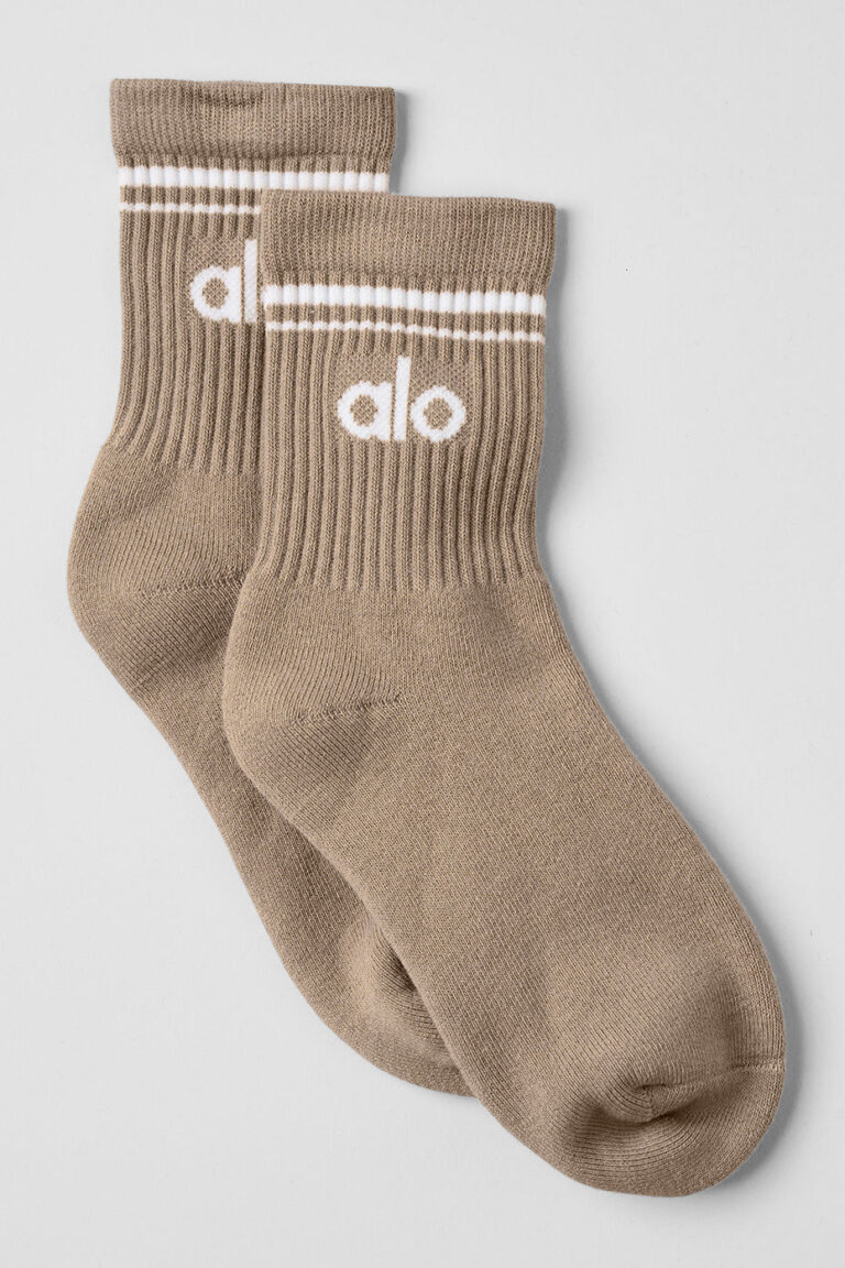 Носки Alo Yoga Unisex Half-Crew Throwback Sock «Gravel» Унисекс