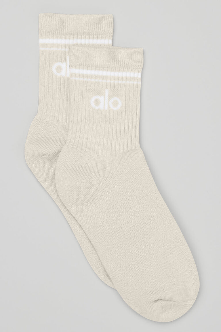 Носки Alo Yoga Unisex Half-Crew Throwback Sock «Bone» Унисекс