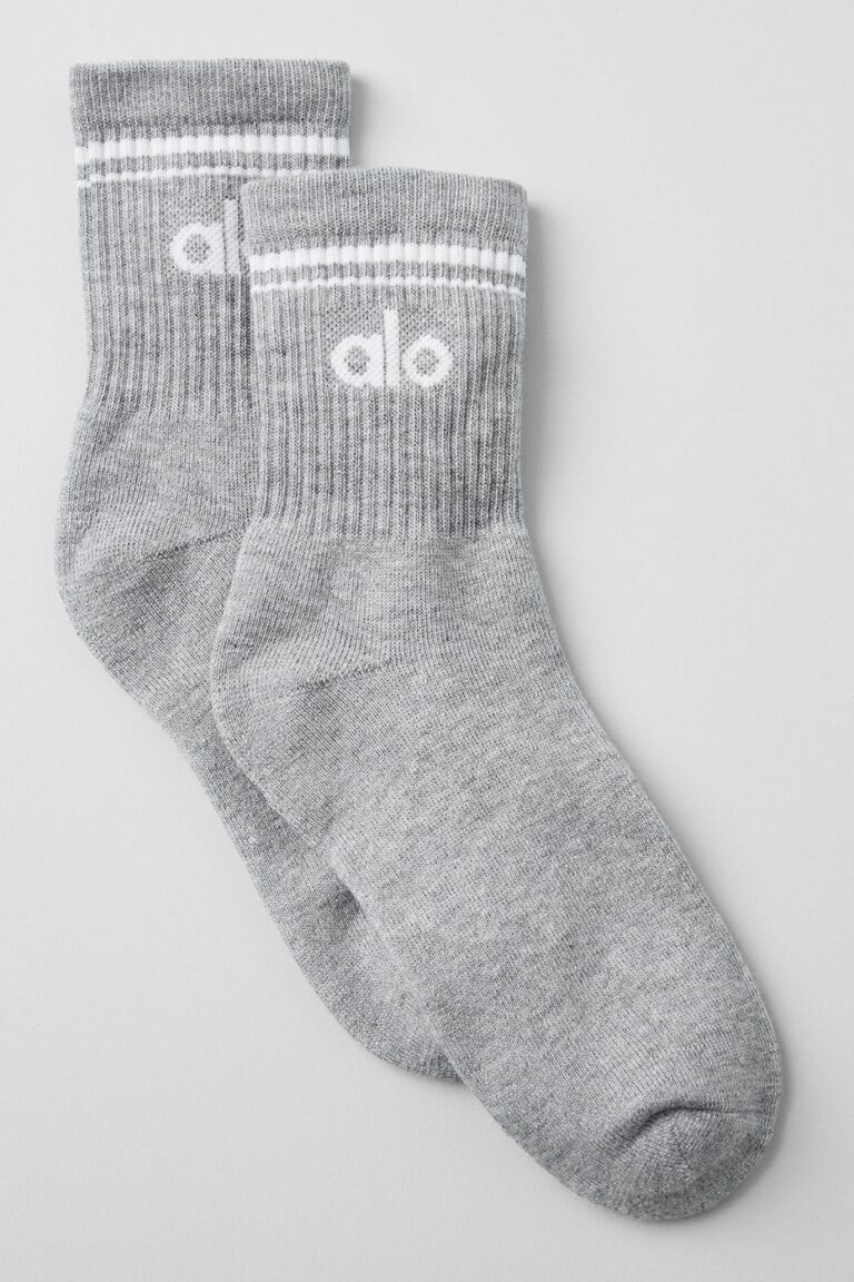 Носки Alo Yoga Unisex Half-Crew Throwback Sock «Athletic Grey» Унисекс