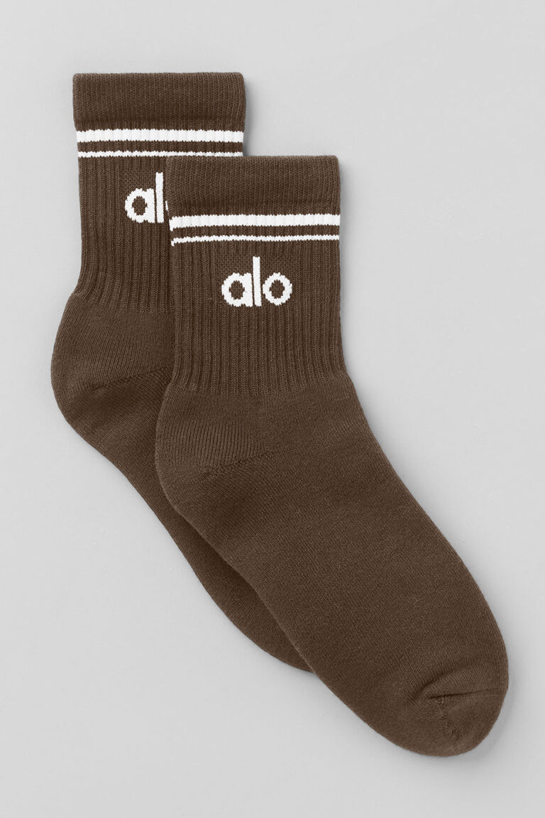 Носки Alo Yoga Unisex Half-Crew Throwback Sock «Espresso» Унисекс