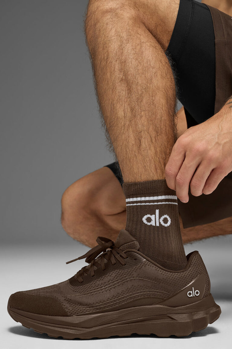 Носки Alo Yoga Unisex Half-Crew Throwback Sock «Espresso» Унисекс