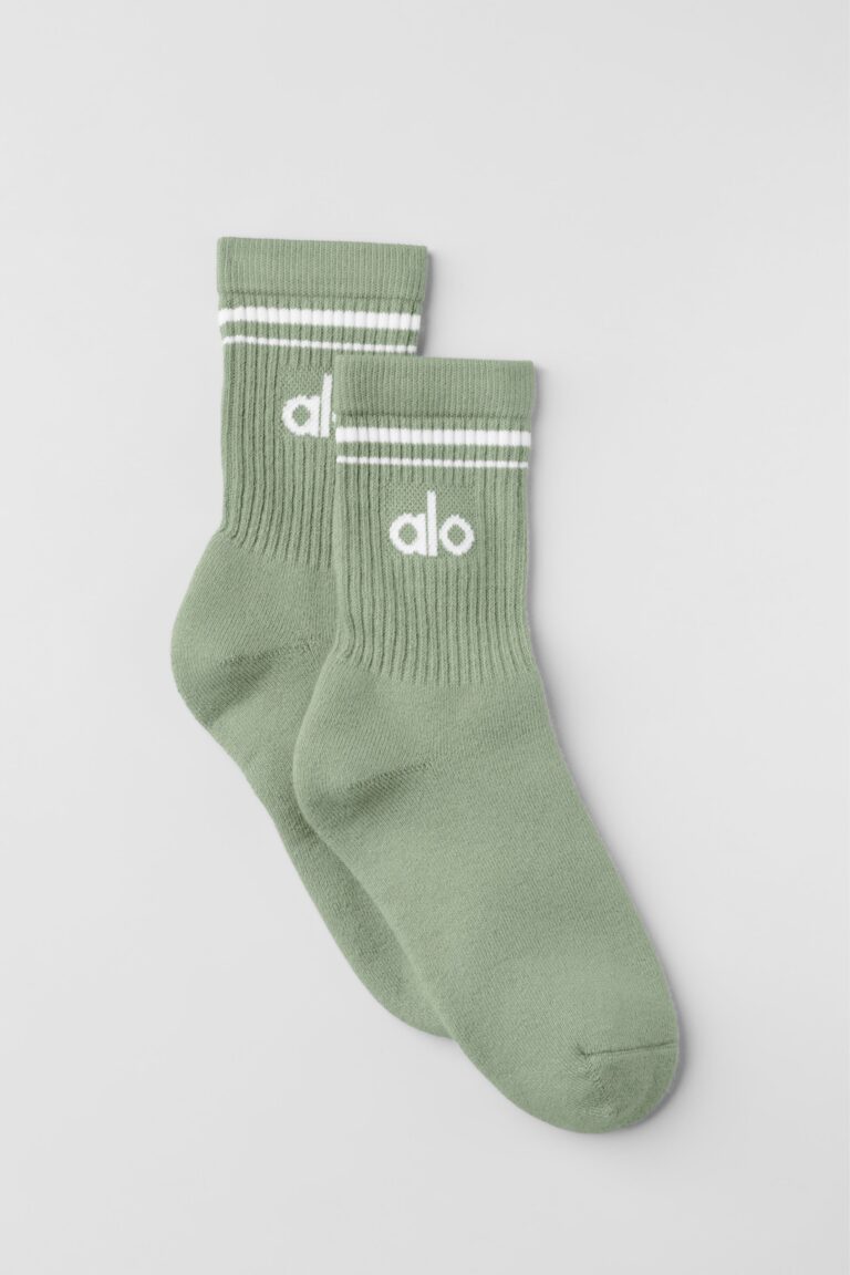 Носки Alo Yoga Unisex Half-Crew Throwback Sock «Dune Grass» Унисекс