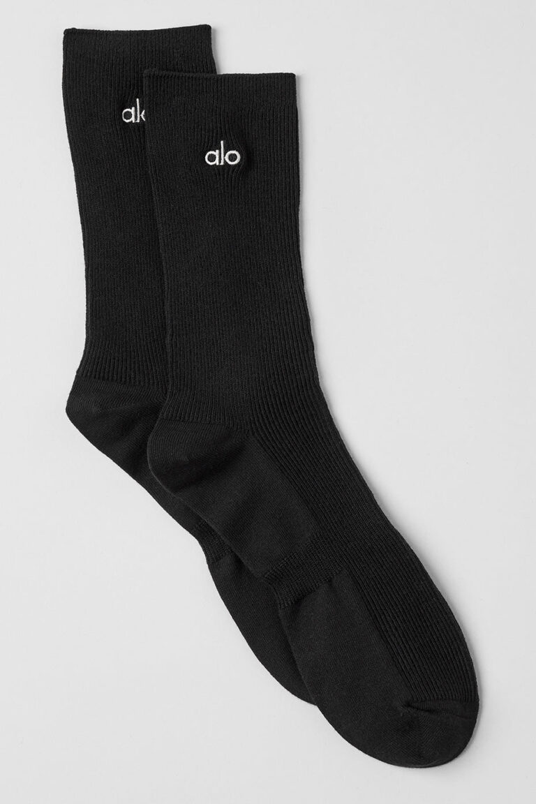 Носки Alo Yoga Unisex Half-Crew Understated Sock «Black» Унисекс