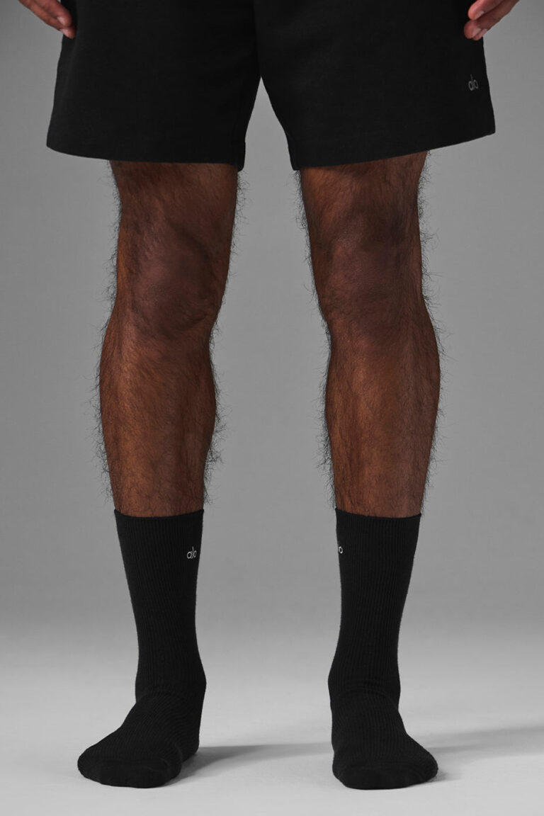 Носки Alo Yoga Unisex Half-Crew Understated Sock «Black» Унисекс