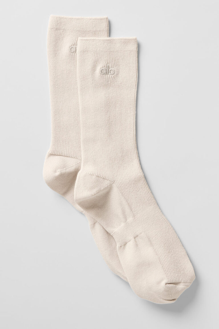 Носки Alo Yoga Unisex Half-Crew Understated Sock «Bone» Унисекс