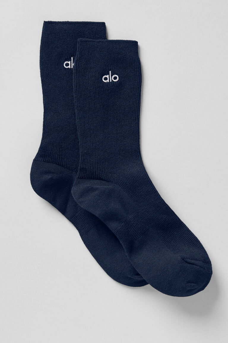 Носки Alo Yoga Unisex Half-Crew Understated Sock «Navy» Унисекс