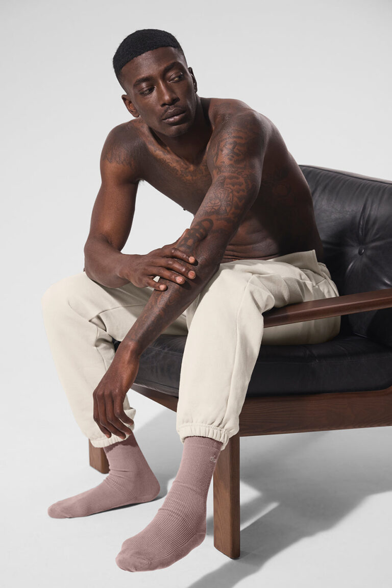 Носки Alo Yoga Unisex Half-Crew Understated Sock «Taupe» Унисекс