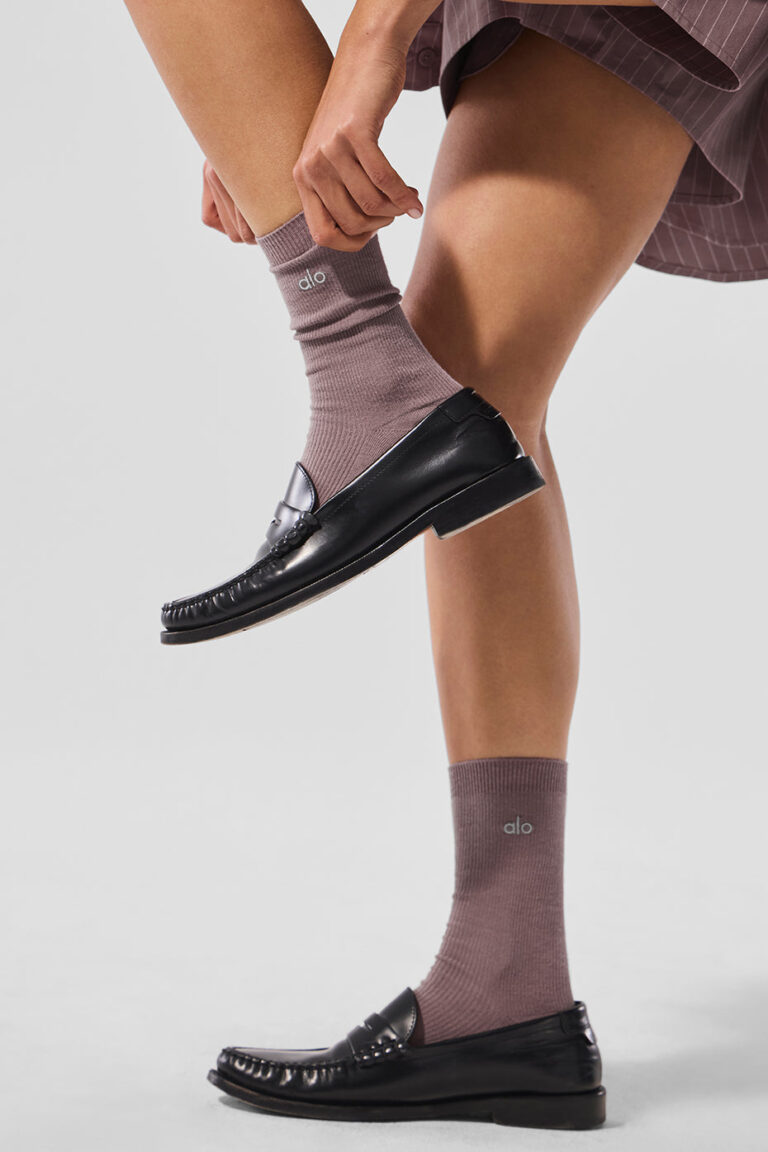 Носки Alo Yoga Unisex Half-Crew Understated Sock «Mushroom» Унисекс
