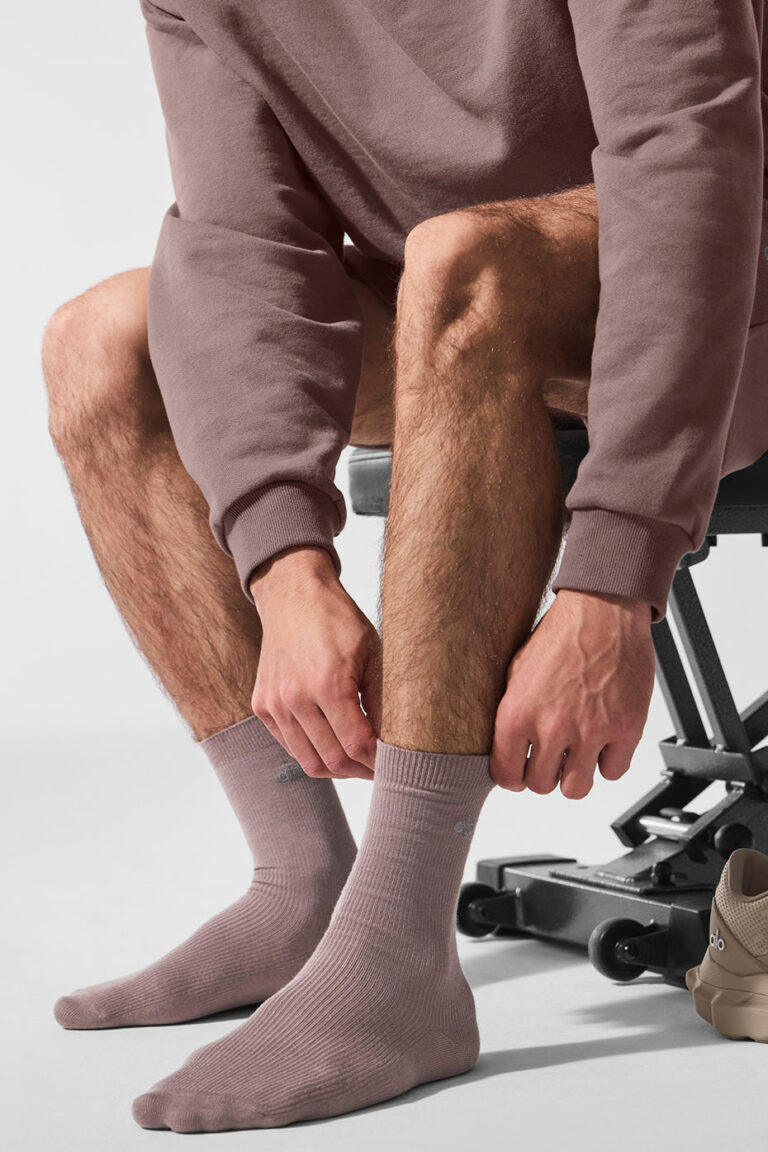Носки Alo Yoga Unisex Half-Crew Understated Sock «Mushroom» Унисекс