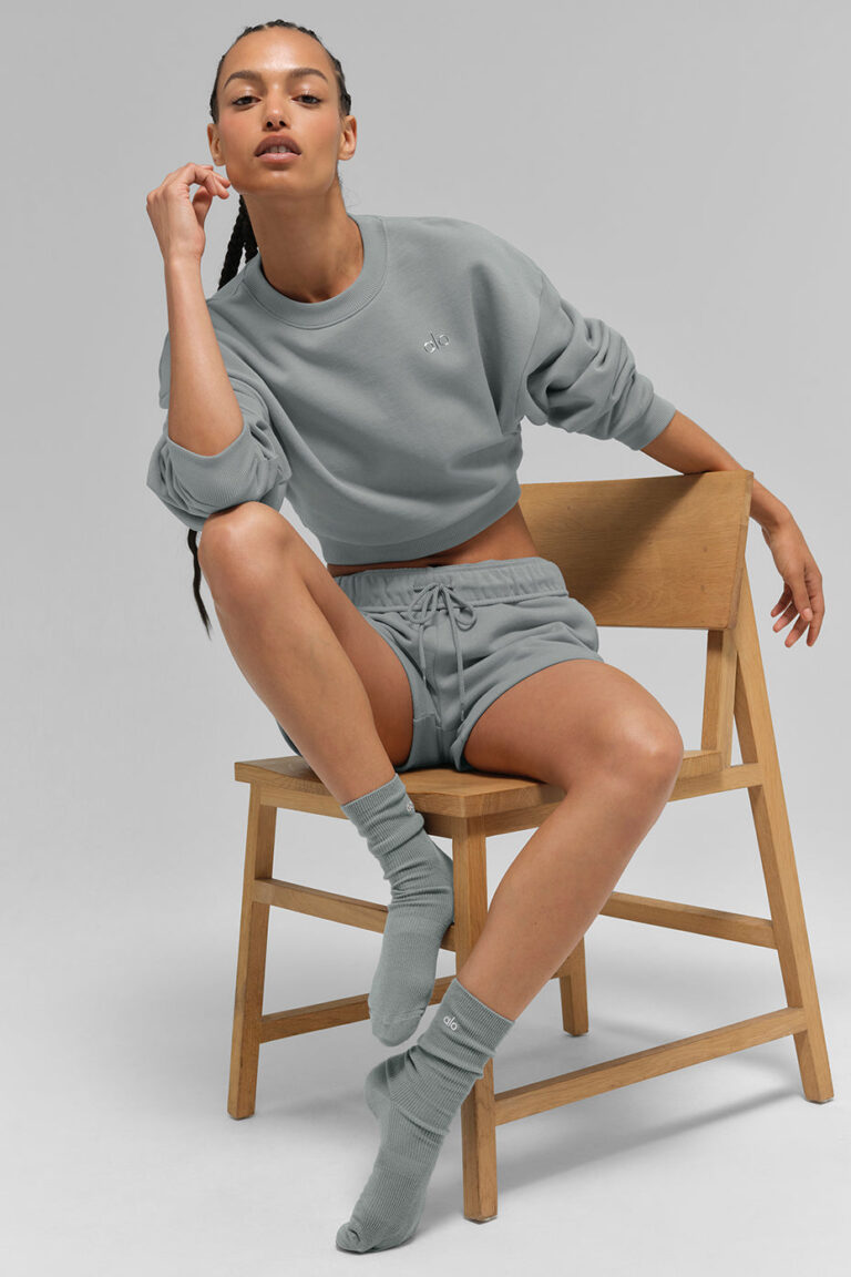 Носки Alo Yoga Unisex Half-Crew Understated Sock «Lunar Grey» Унисекс