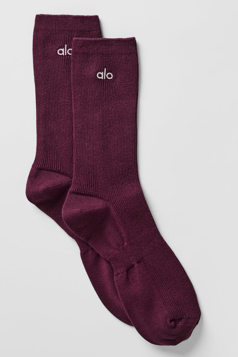 Носки Alo Yoga Unisex Half-Crew Understated Sock «Burgundy» Унисекс