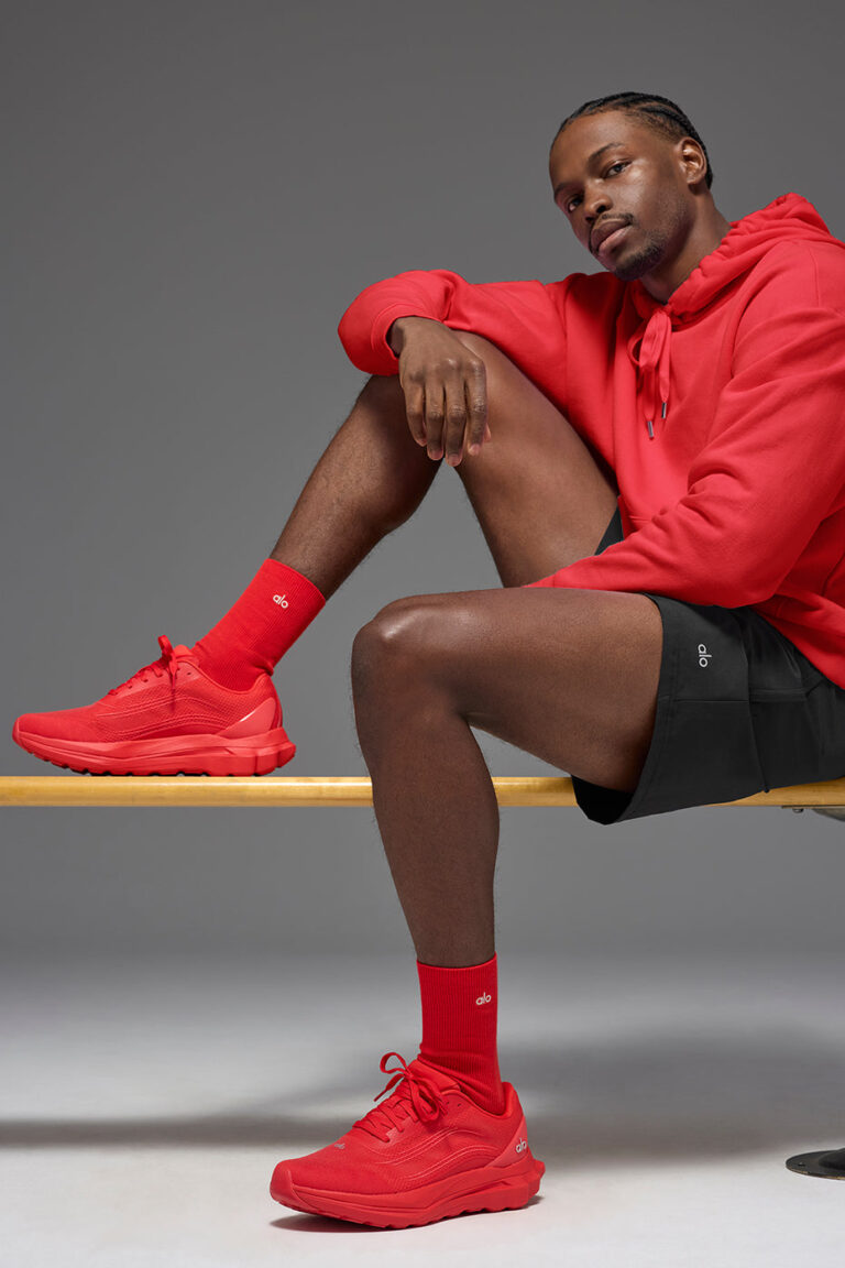 Носки Alo Yoga Unisex Half-Crew Understated Sock «Bright Red» Унисекс