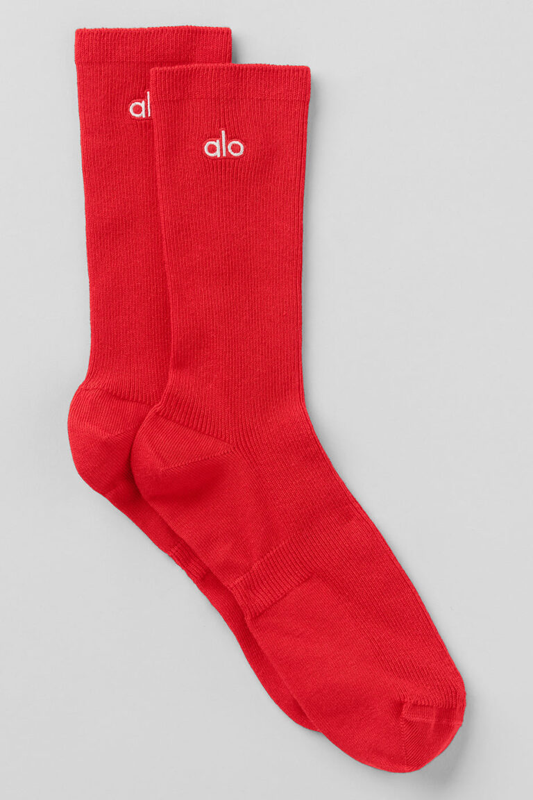 Носки Alo Yoga Unisex Half-Crew Understated Sock «Bright Red» Унисекс