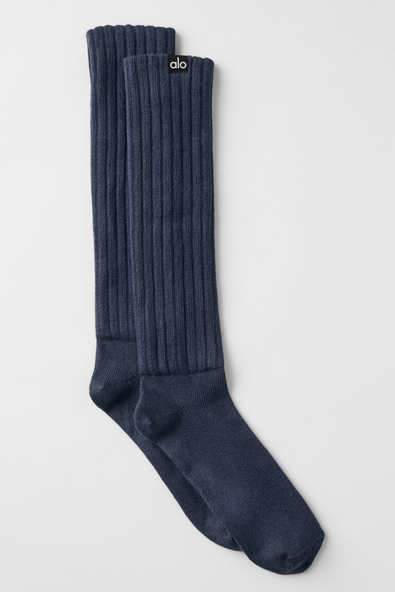 Носки Alo Yoga Unisex Scrunch Sock «Navy» Унисекс