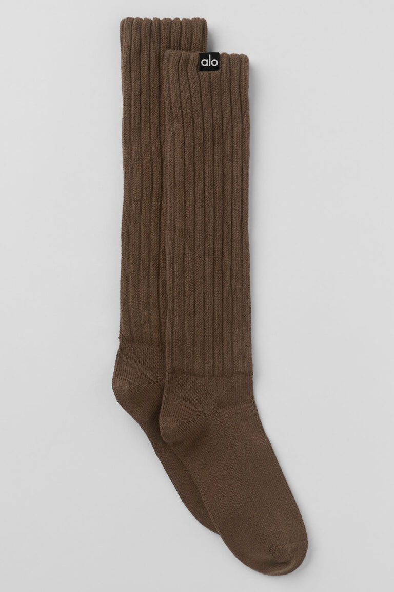 Носки Alo Yoga Unisex Scrunch Sock «Espresso» Унисекс